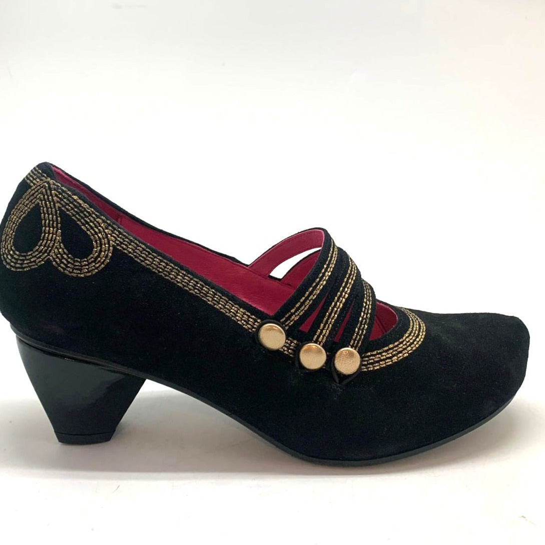 Lichido - Black/Gold strap shoe