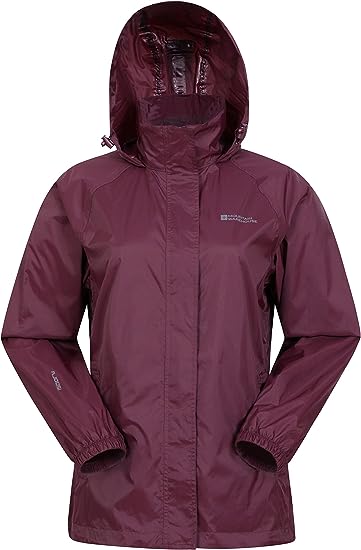 Mountain Warehouse Pakka Womens Waterproof Packable Jacket - Foldaway Hood Jacket, Ladies Coat, Lightweight Rain Jacket - For Spring Summer, Walking, Travelling