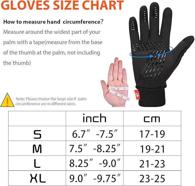 Yobenki Warm Winter Gloves, Anti Slip Touchscreen Gloves Windproof and Water Resistant Running Gloves Thermal Gloves Cold Weather Cycling Gloves for Men Women Walking Riding Driving Cycling