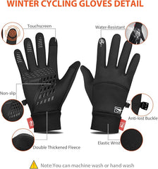 Yobenki Warm Winter Gloves, Anti Slip Touchscreen Gloves Windproof and Water Resistant Running Gloves Thermal Gloves Cold Weather Cycling Gloves for Men Women Walking Riding Driving Cycling