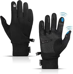 Warm Winter Gloves, Windproof Waterproof Touchscreen Running Gloves, Non-Slip Elastic Cuff Thermal Gloves for Men Women Running Driving Cycling Climbing Hiking