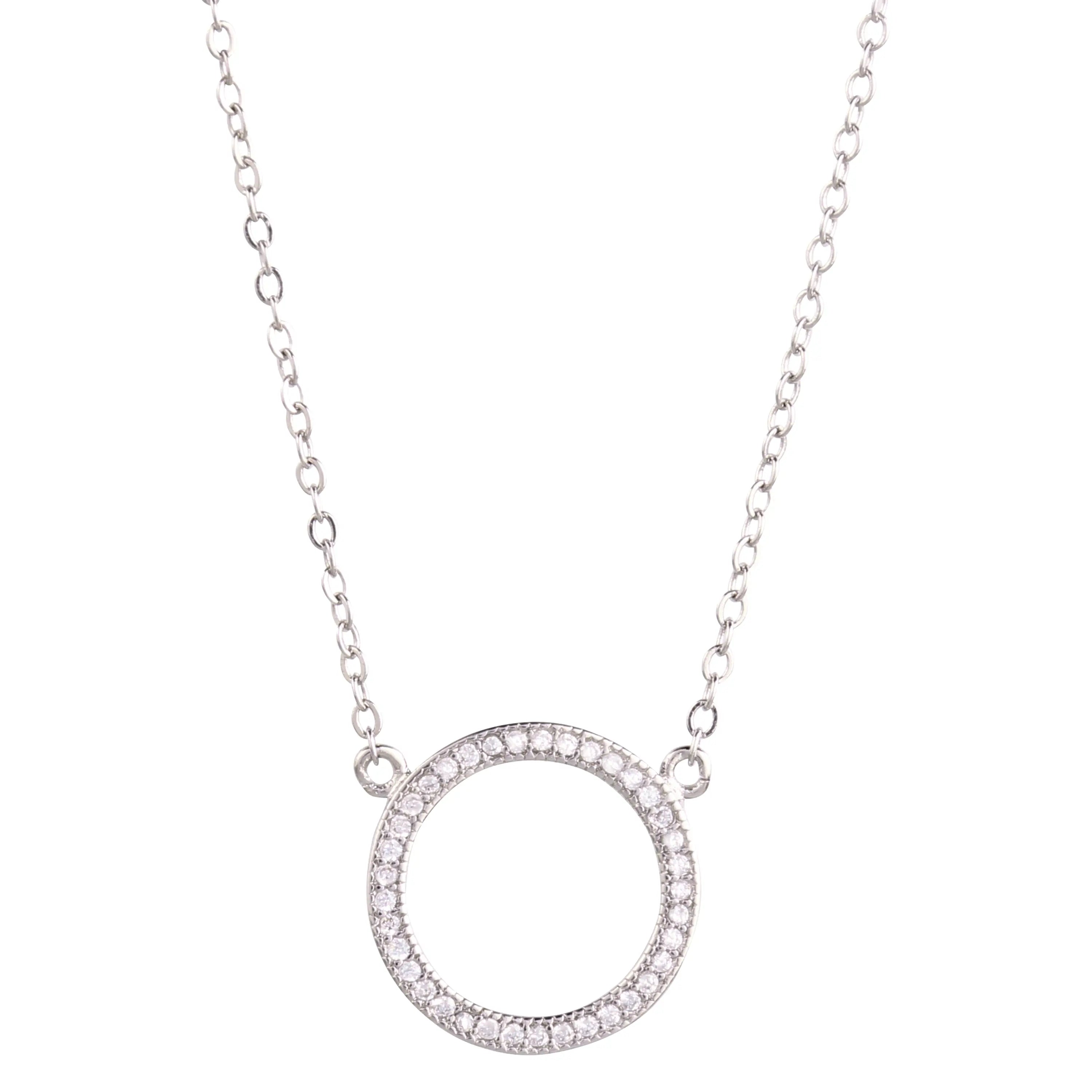 Round Pendant Pave Necklace Nichestar