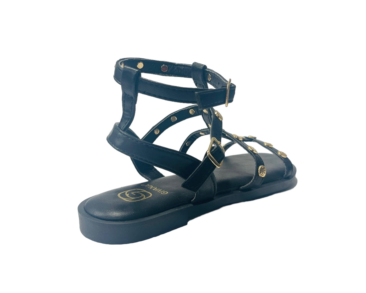 Flat Studded Gladiator Buckle Sandals