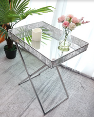 Silver Mirror Foldable Tray Table - SLENDER