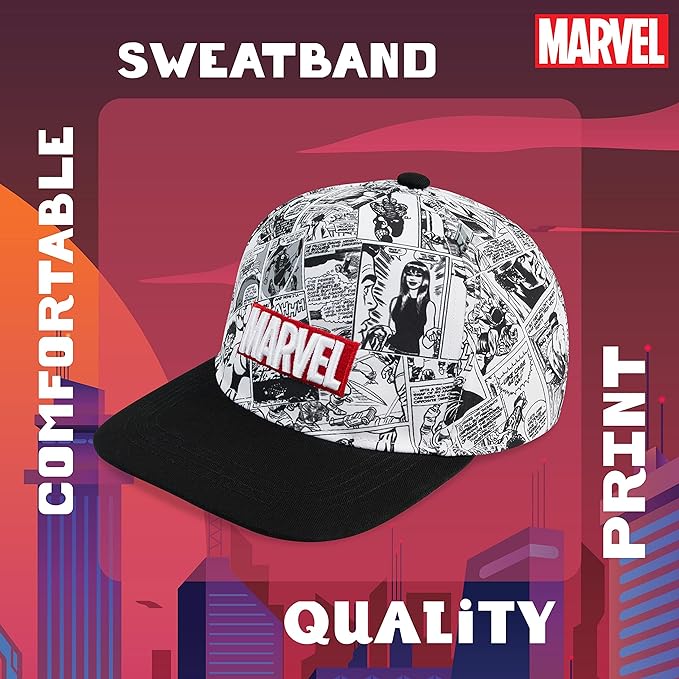 Marvel Baseball Cap for Boys and Teenagers One Size Adjustable Strap Boys Hat Summer Holiday Accessories Lightweight Breathable Sun Hat Gifts