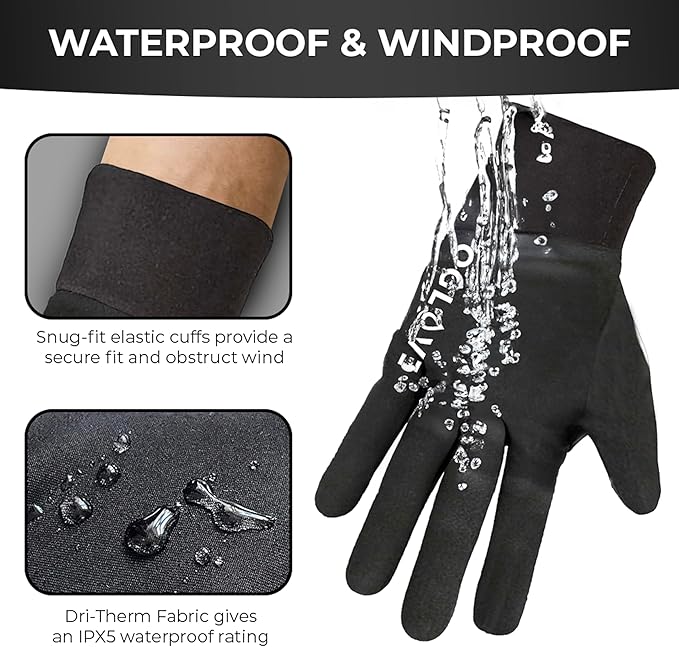 OGLOVE Waterproof Thermal Sports Gloves for Kids, Touchscreen Sensitive Field Gloves with Palm Grip for Football, Rugby, Mountain Biking, Cycling, Running, Netball, Hockey and More