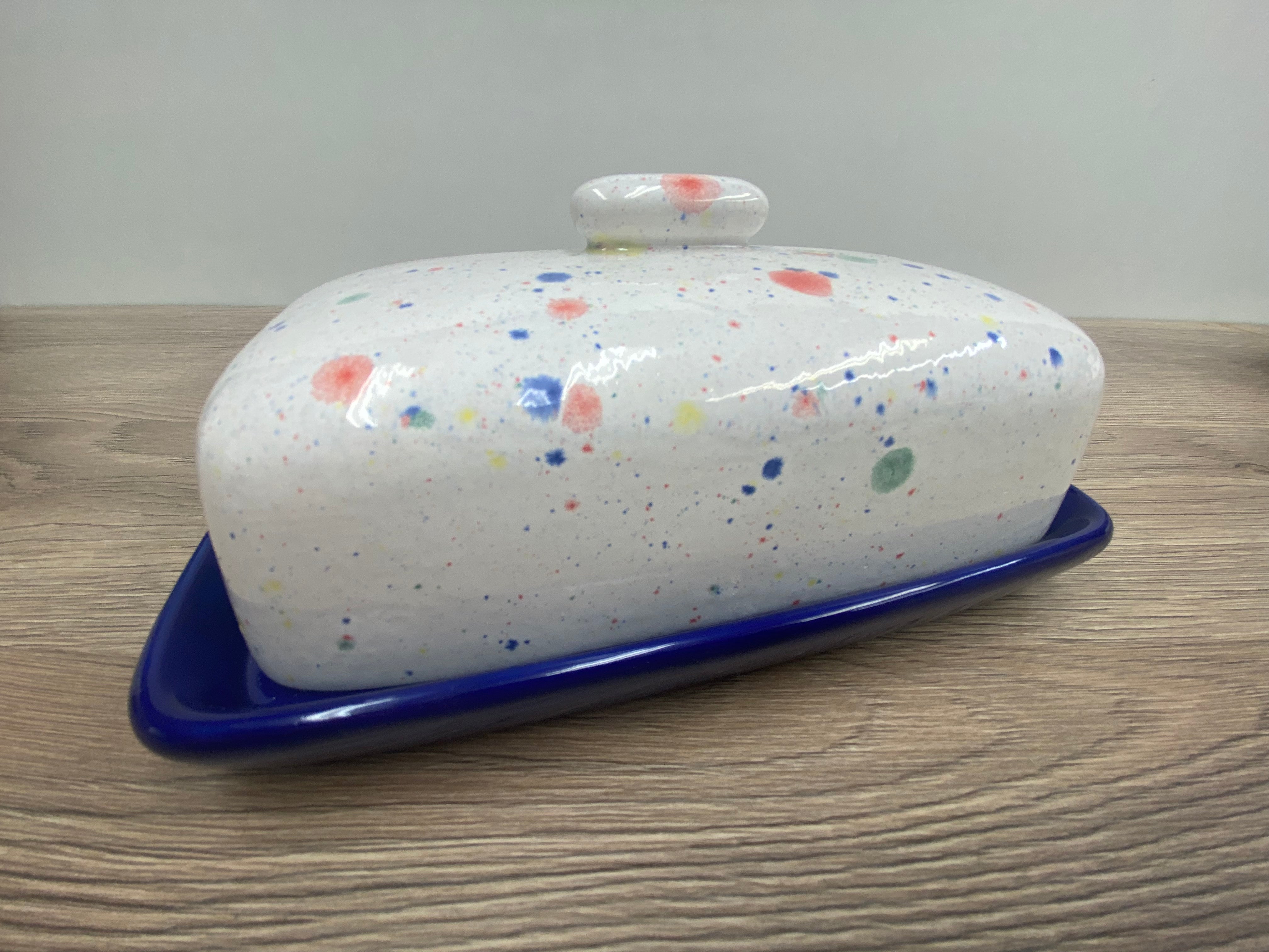 Butter Dish with Celebration Glazed Lid