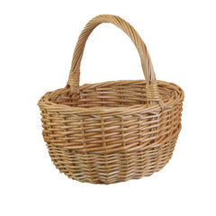 Buff Oval Wicker Shopper