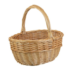 Buff Oval Wicker Shopper