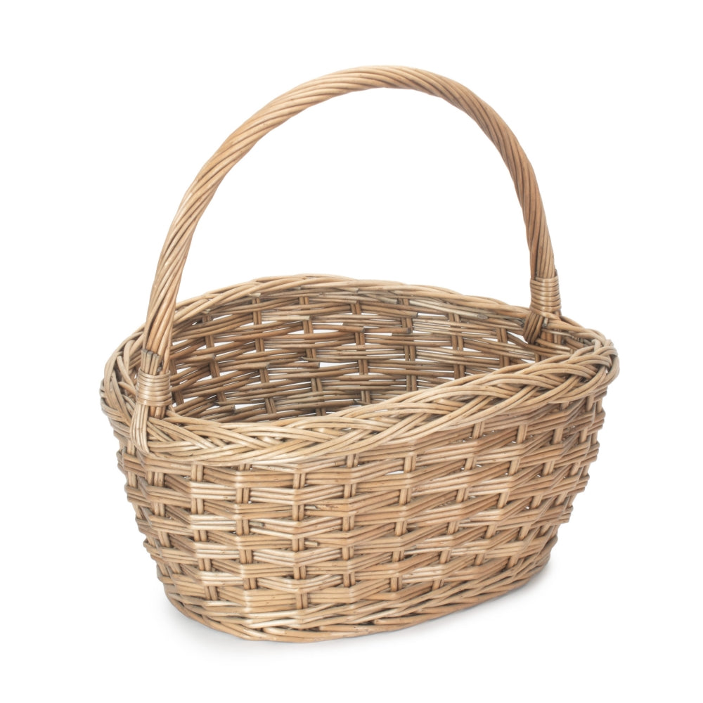 Oval Wicker Braid Border Shopping Basket