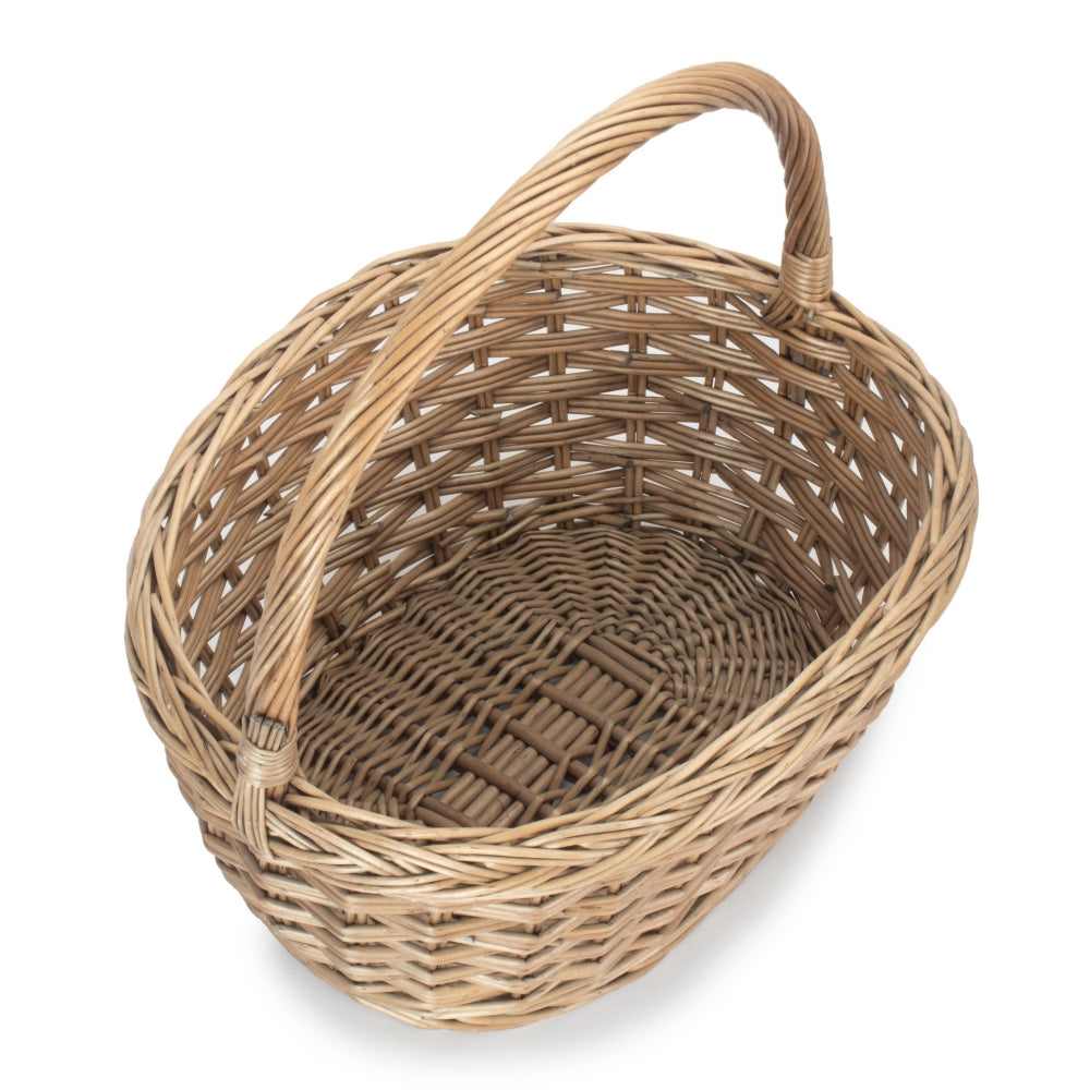 Oval Wicker Braid Border Shopping Basket