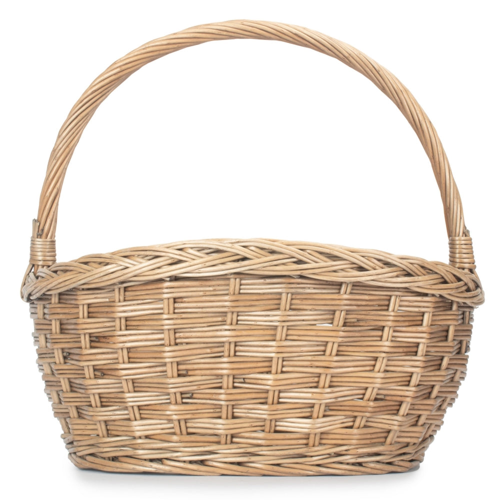 Oval Wicker Braid Border Shopping Basket