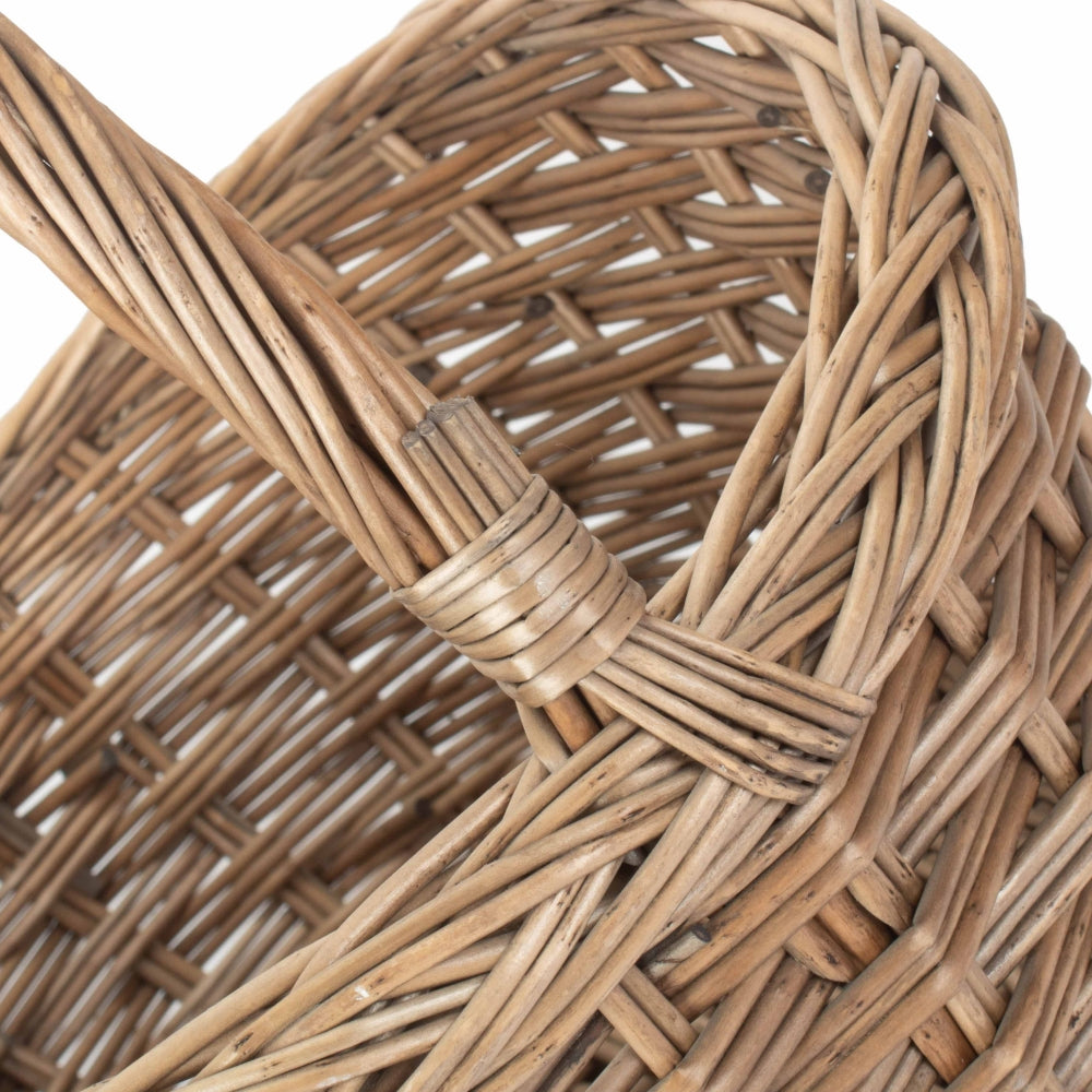 Oval Wicker Braid Border Shopping Basket