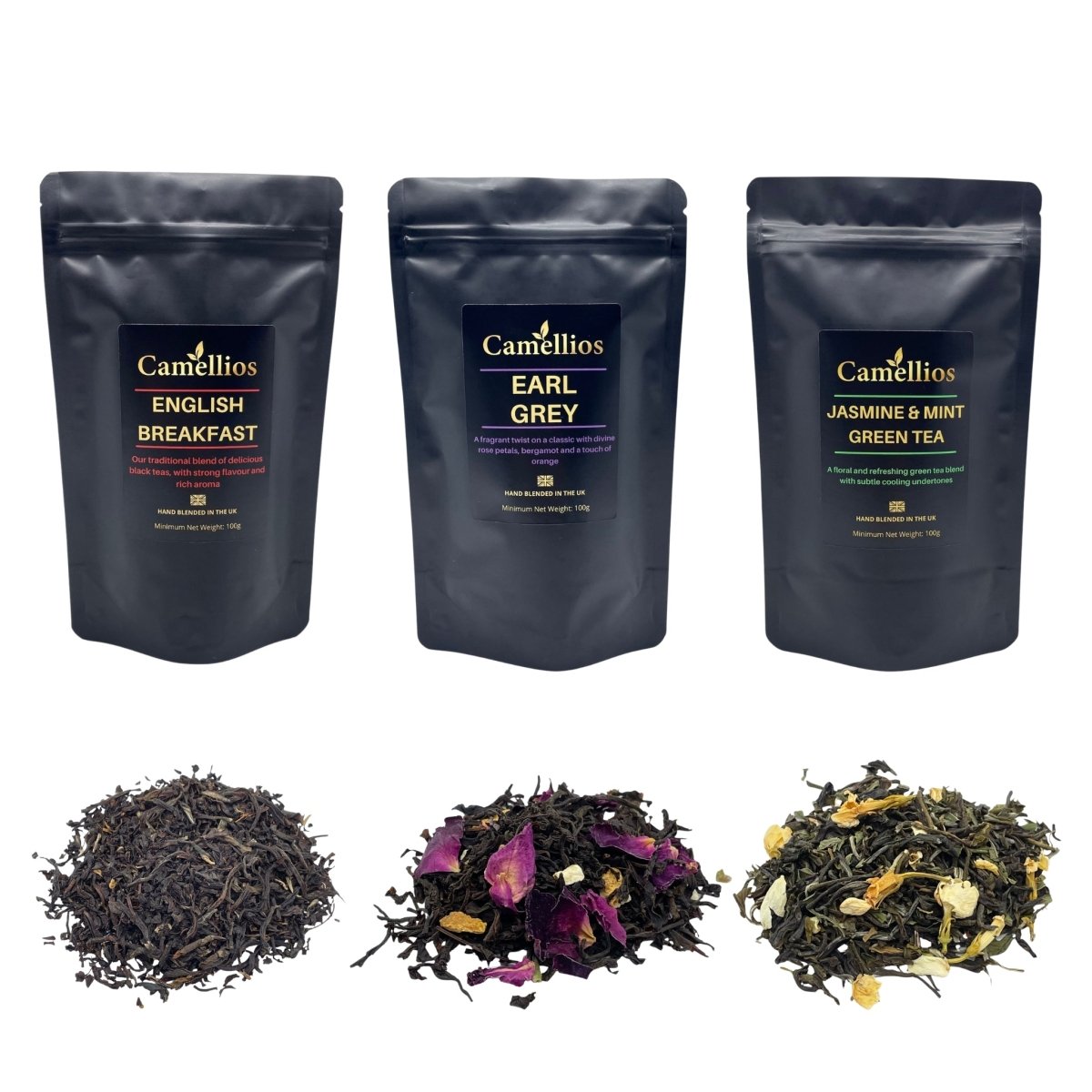 Premium Tea Selection, 3 Specialty Loose Leaf Teas (3 Flavours, 100g Each)