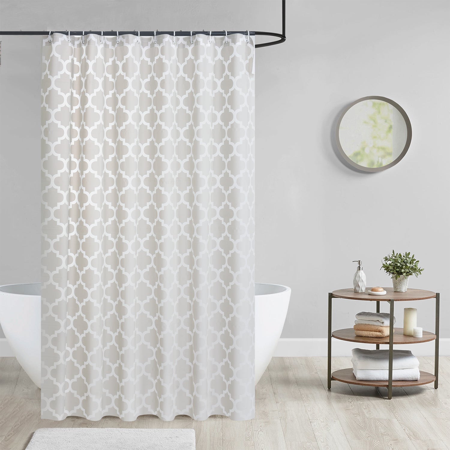 NEW MODERN DESIGN PEVA SHOWER BATHROOM CURTAIN WITH RING HOOKS 180 X 180 CM - Shower Curtain - British D'sire