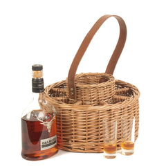 Round Wicker Whisky Celebration Drinks Carrier