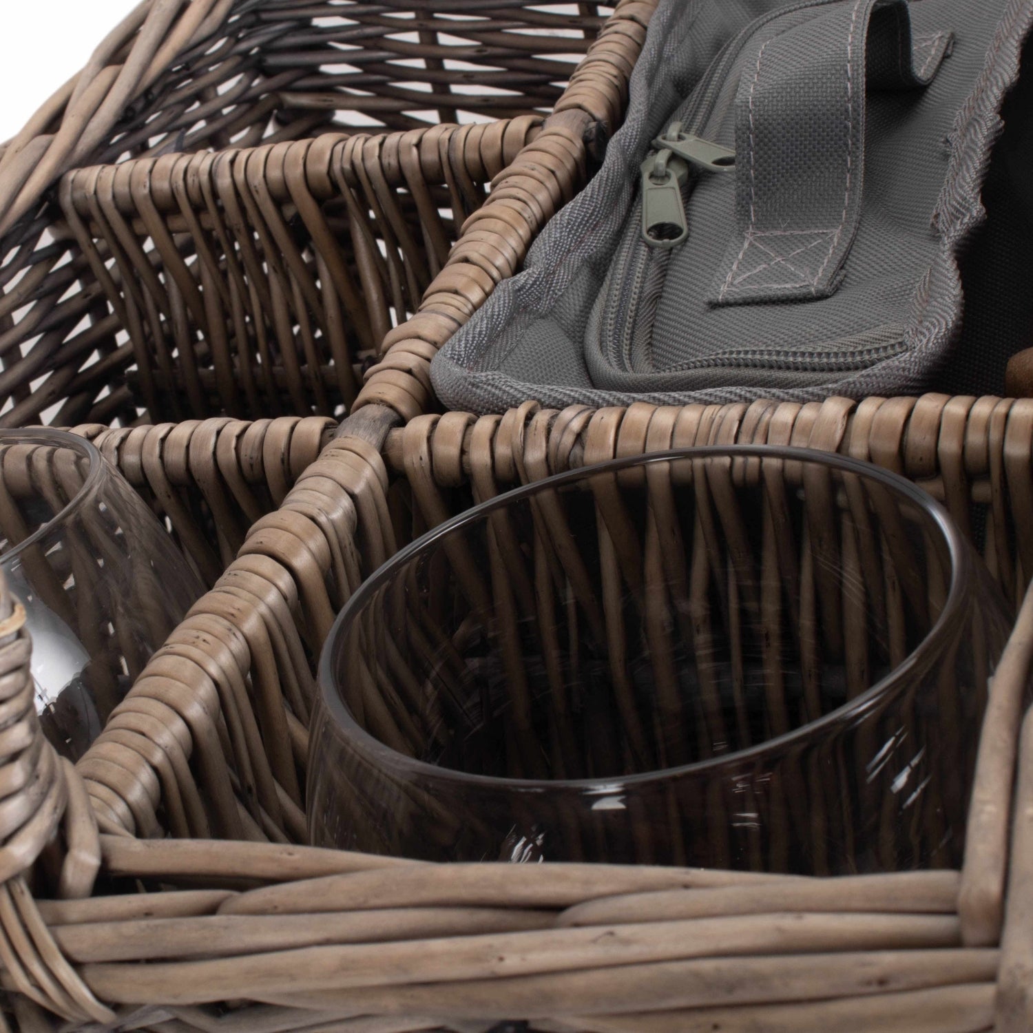 Grey Gin Wicker Picnic Drinks Basket