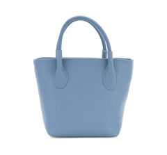 Italian Designer Leather Grab Bag - Swolit Domenico - Dusty Blue