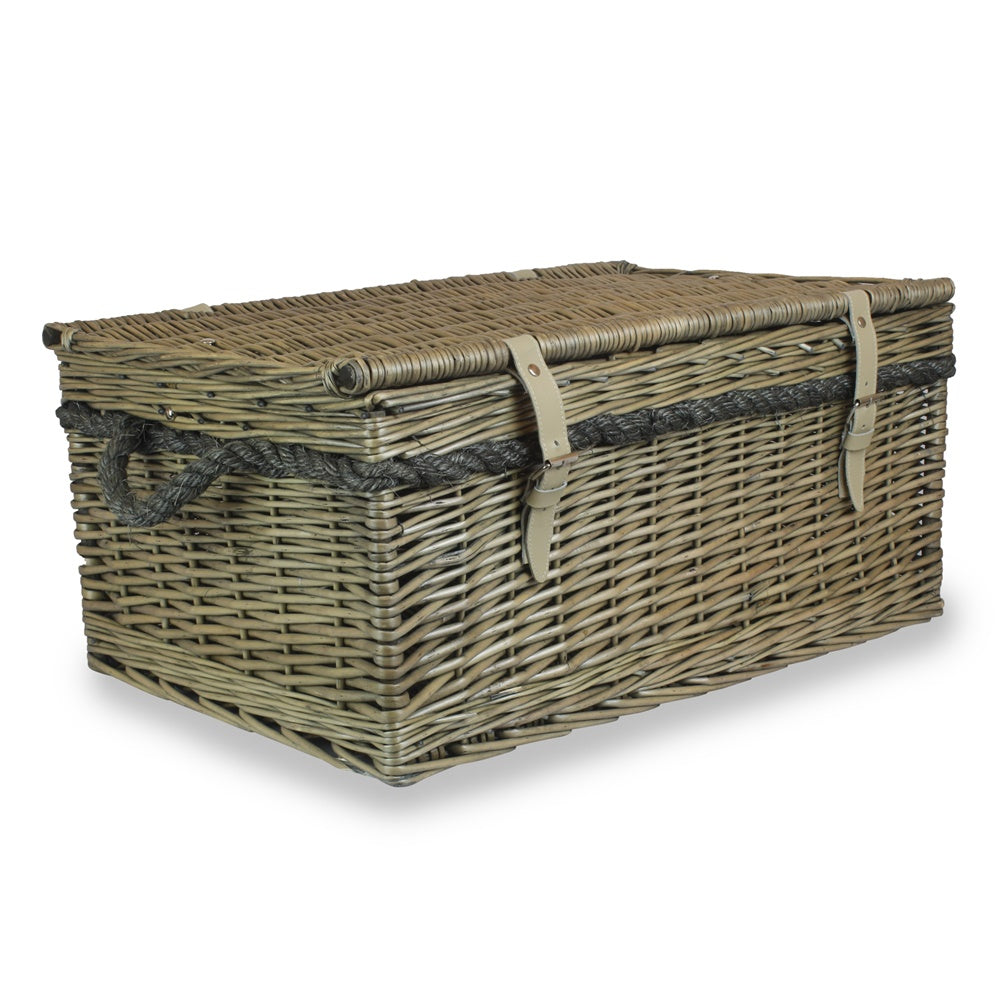 Red Hamper 62cm Antique Wash Picnic Basket