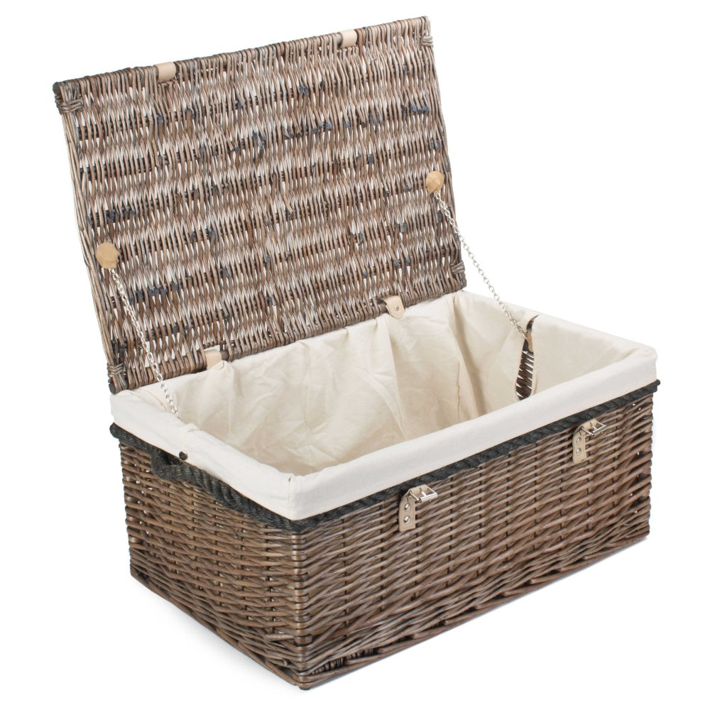 Red Hamper 62cm Antique Wash Picnic Basket