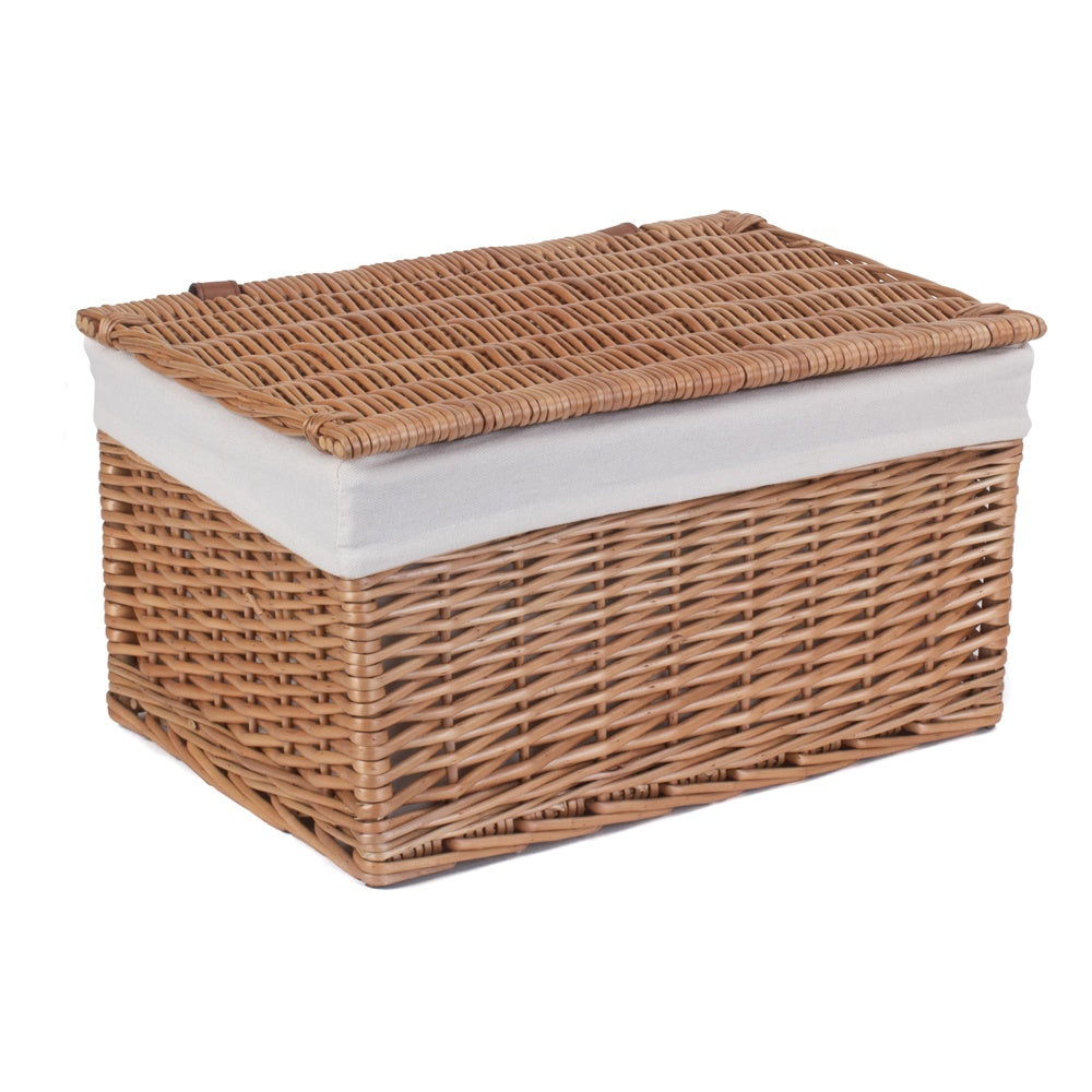 Light Steamed Cotton Lined Wicker Storage Basket