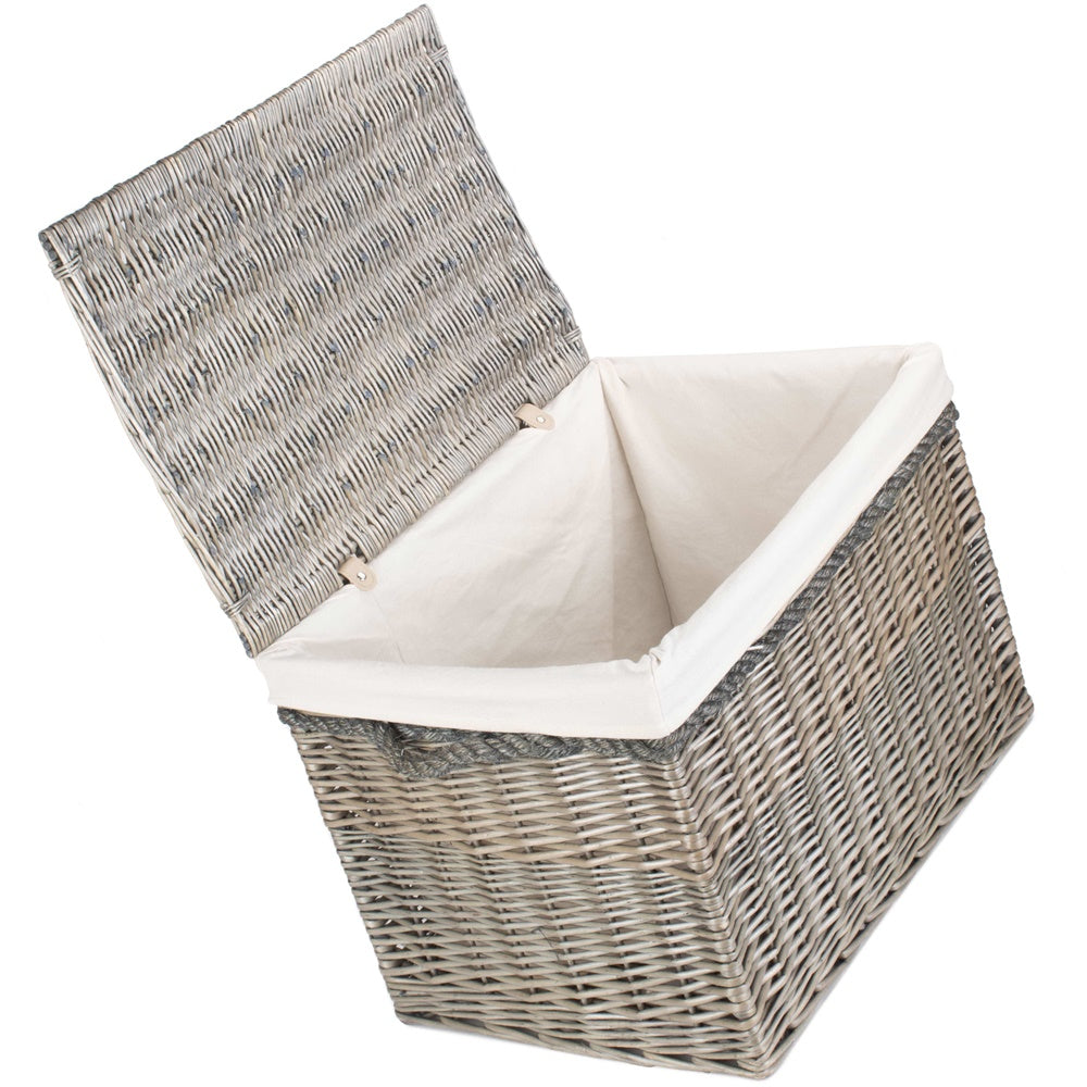 58cm Antique Wash Wicker Storage Basket