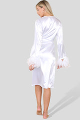 Long White Satin Robe