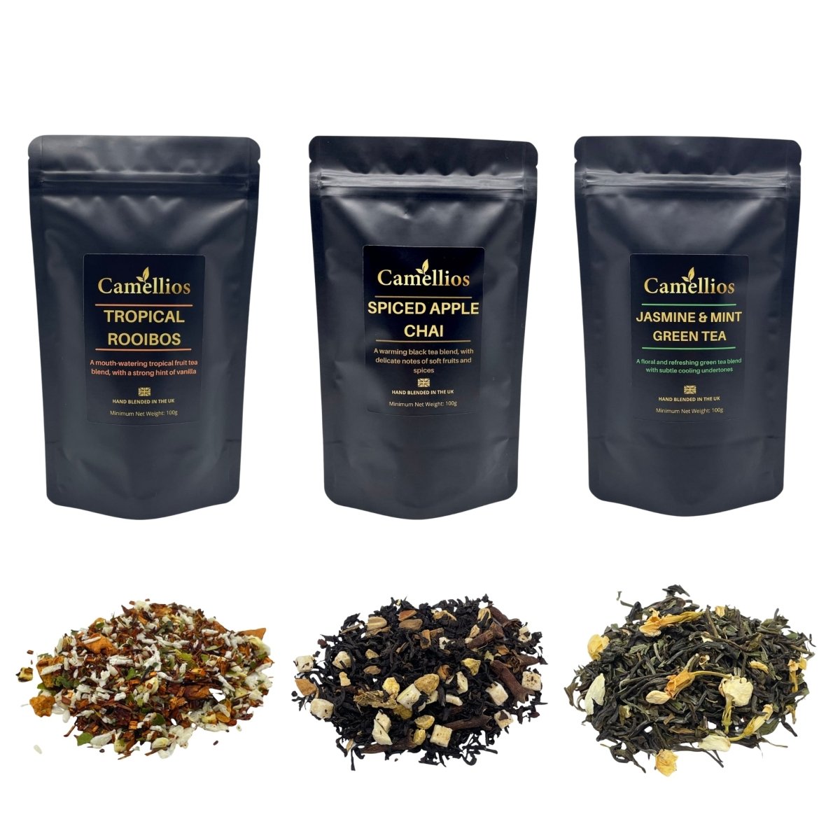 Exotic Tea Selection, 3 Gourmet Loose Leaf Teas (3 Flavours, 100g Each)