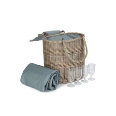 Oval Grey Fitted Cool Bag Drinks Picnic Basket