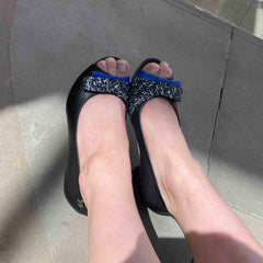 Frise - Black Blue open toe shoe- sizes 36 and 41 left!