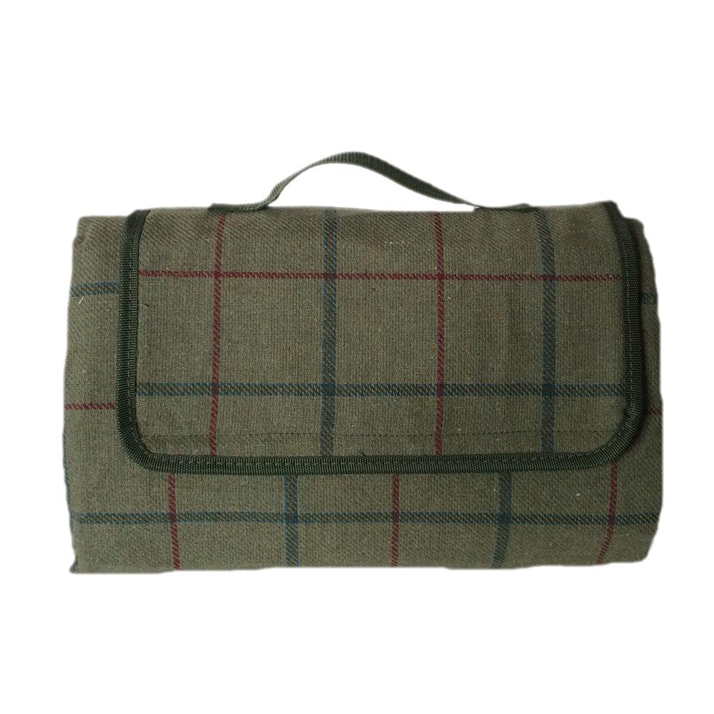 Luxury Green Tweed Picnic Blanket