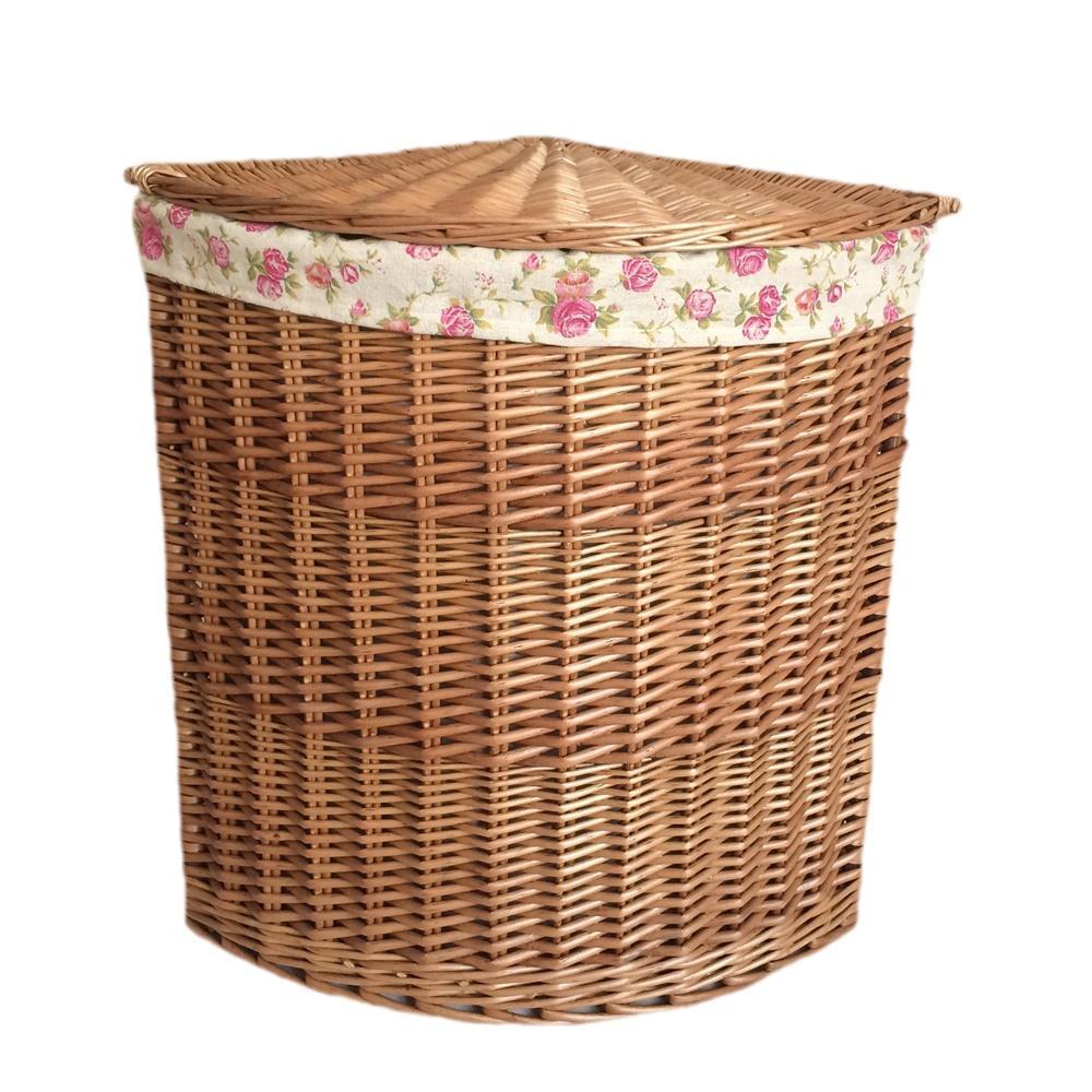 Light Steamed Corner Garden Rose Lined Laundry Baskets