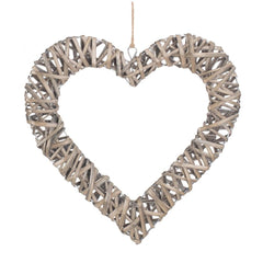 Flat Open Wicker Heart