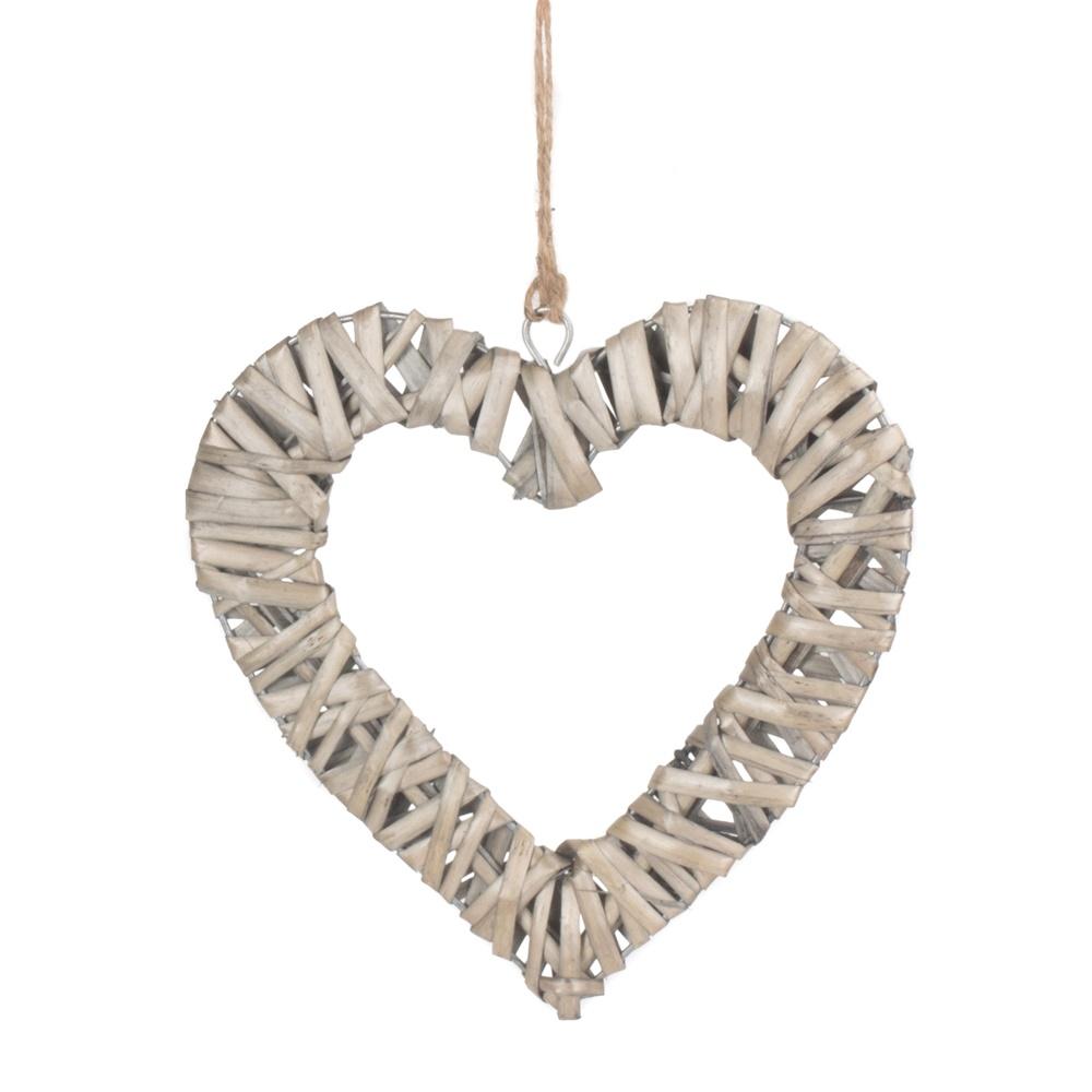 Flat Open Wicker Heart