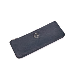 Scotty Pencil Case - Navy Leather with Silver Hardware - Pre-order for Oct Delivery