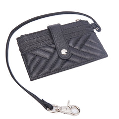 Poppy Quilted Small Black Leather Purse With Silver - Limited Edition