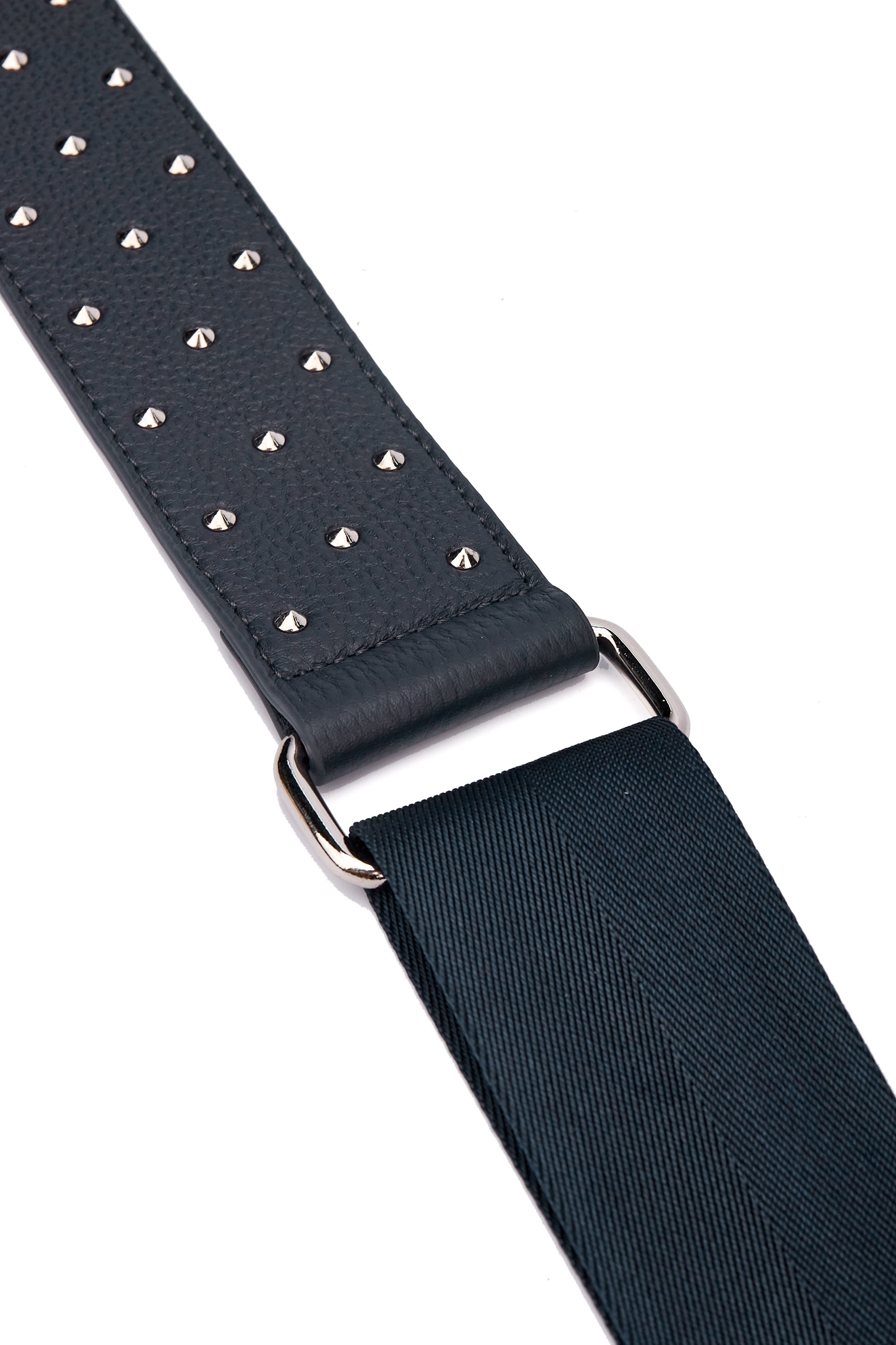 Stevie Studded Navy Leather Strap With Silver Hardware - Pre-order Oct Delivery