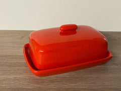 Butter Dish Red Glaze