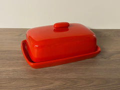 Butter Dish Red Glaze