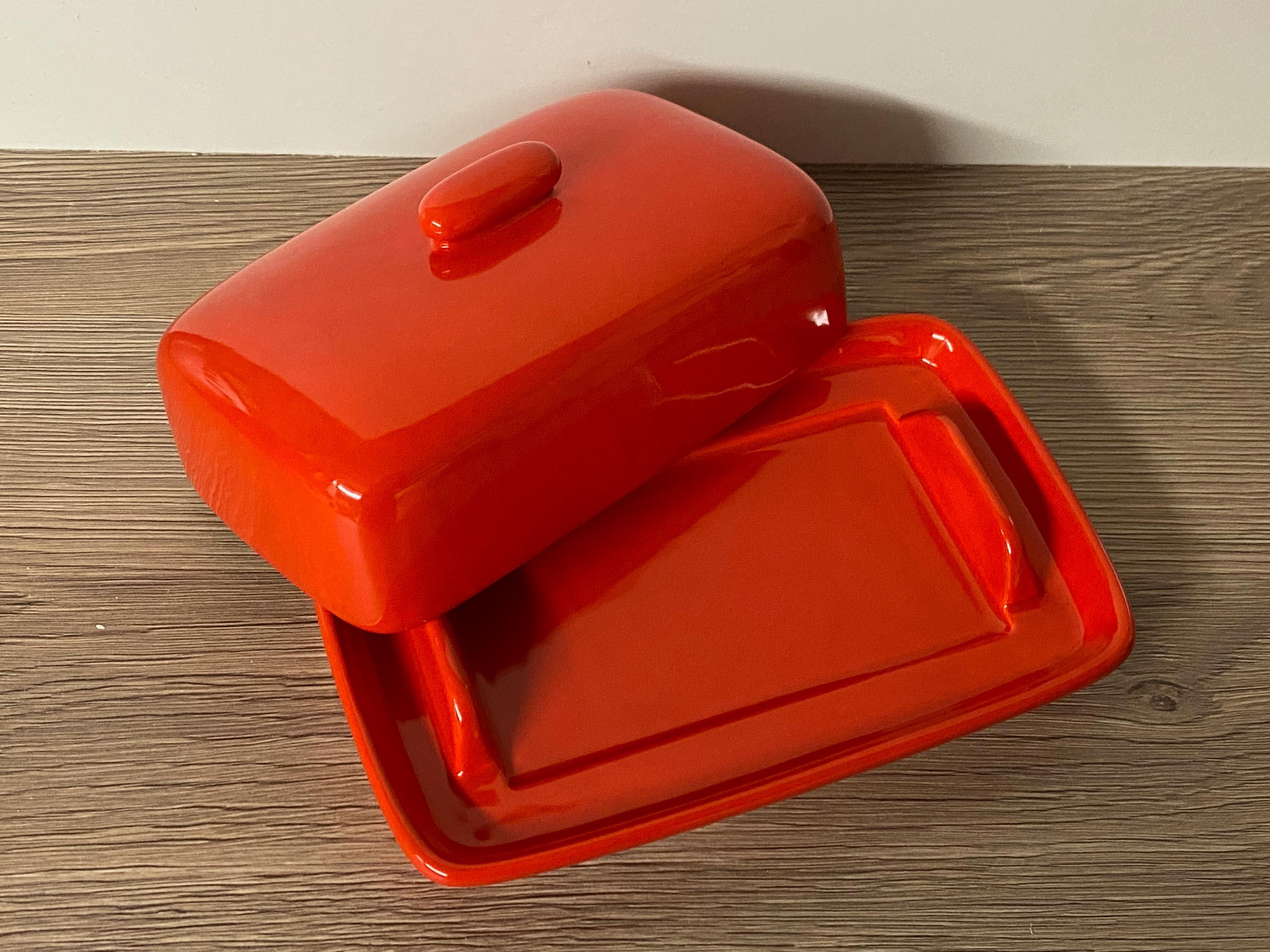 Butter Dish Red Glaze