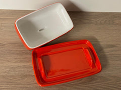 Butter Dish Red Glaze