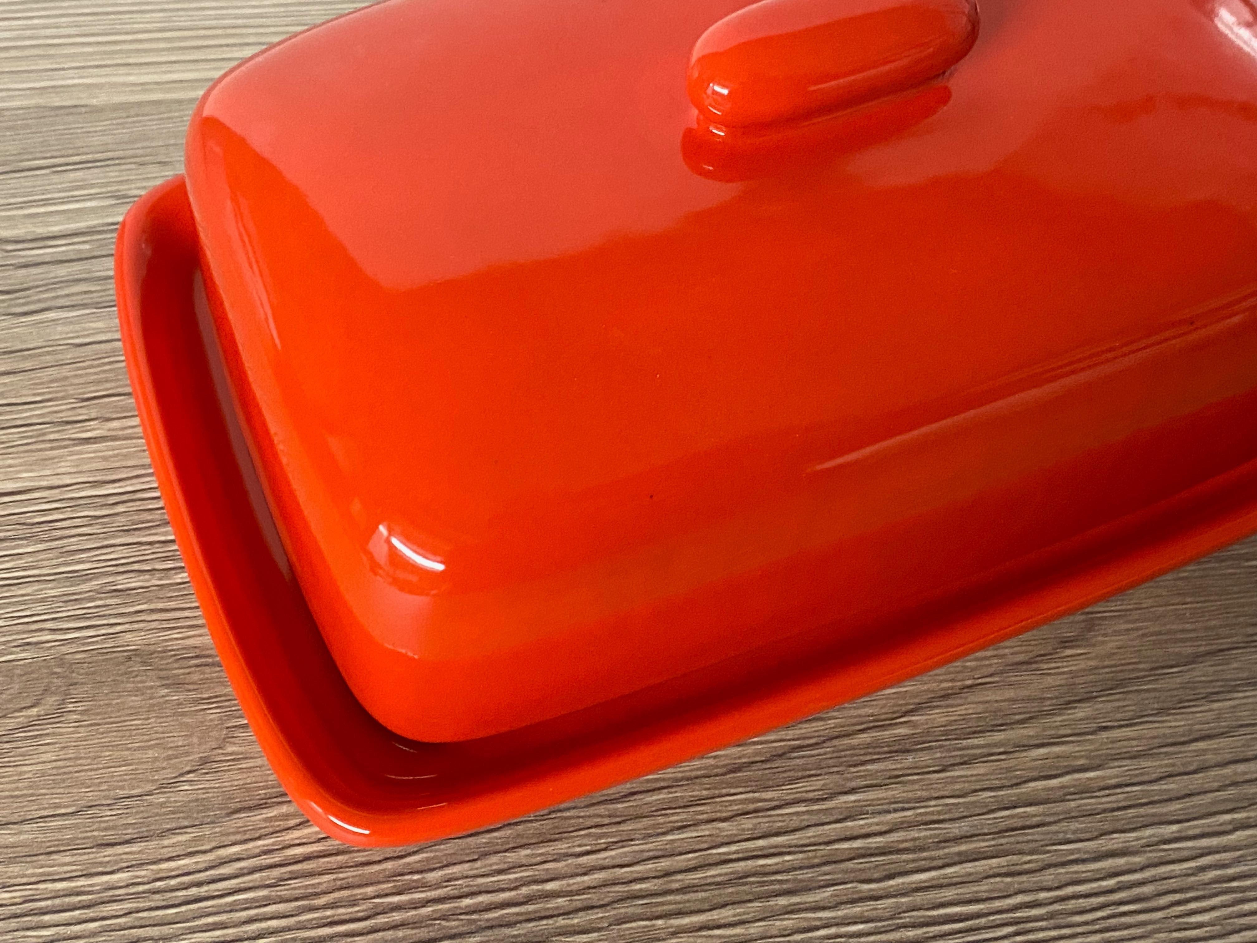 Butter Dish Red Glaze