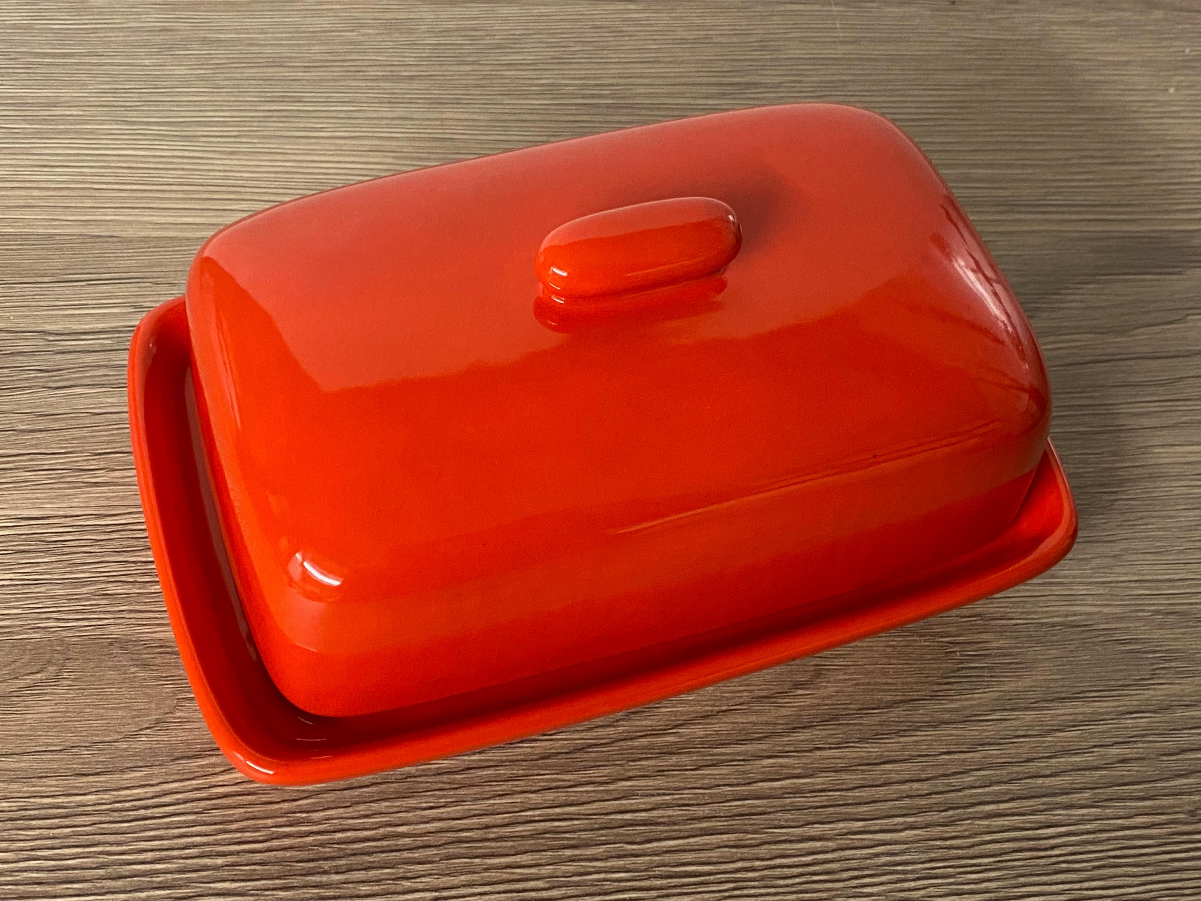 Butter Dish Red Glaze