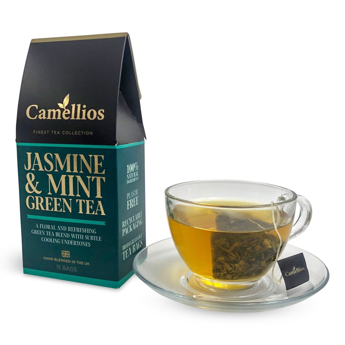 Tea Selection Gift Box, 3 Gourmet Exotic Teas, Eco Friendly Gift, Camellios (3 Packs, 15 Tea Bags Each)