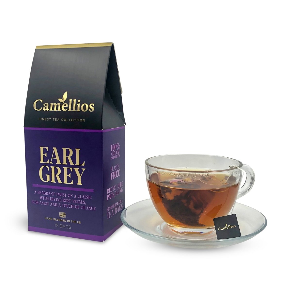 Tea Selection Gift Box, 3 Premium Specialty Teas, Eco Friendly Gift, Camellios (3 Packs, 15 Tea Bags Each)