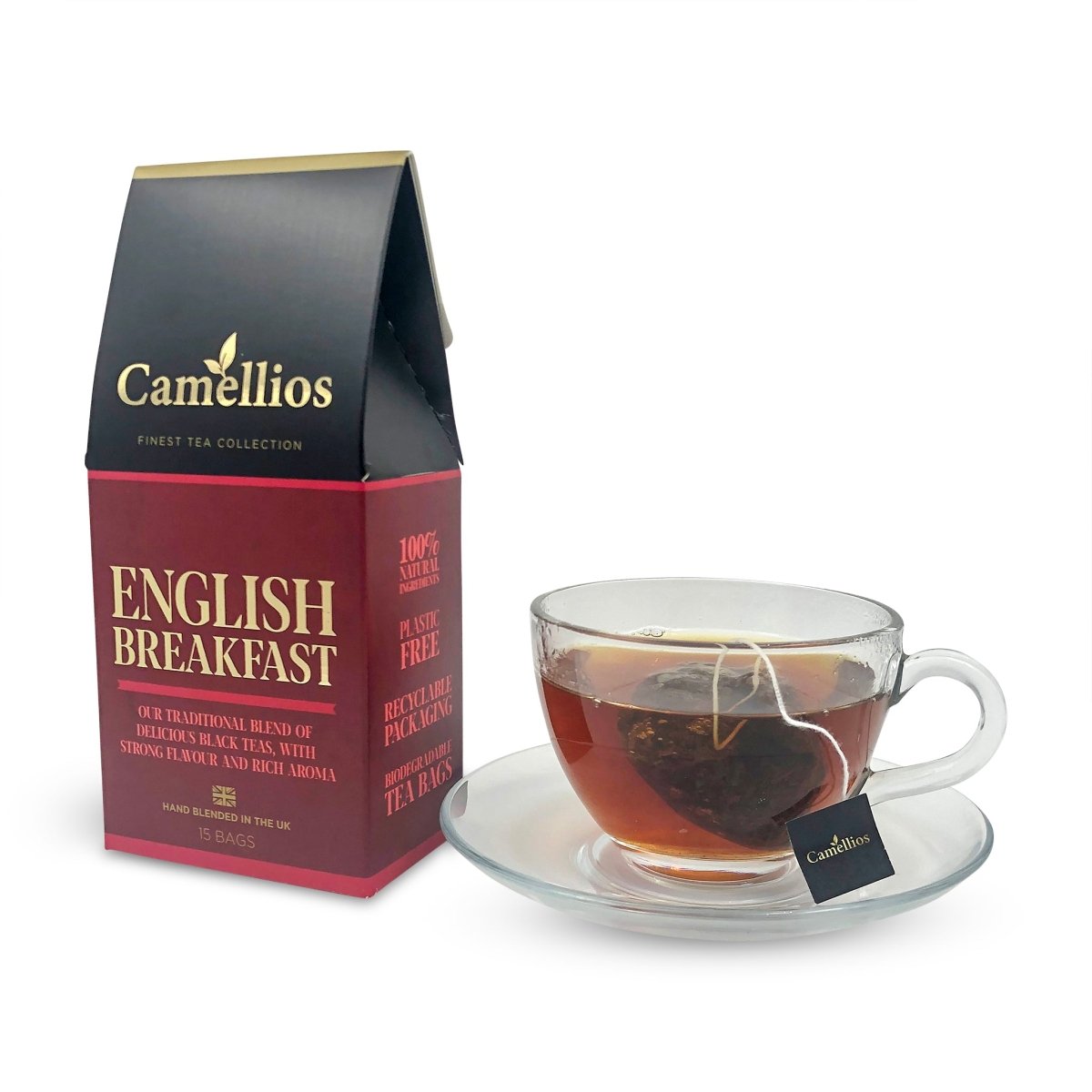 Tea Selection Gift Box, 3 Premium Specialty Teas, Eco Friendly Gift, Camellios (3 Packs, 15 Tea Bags Each)