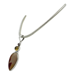 Sundari Classic design of Beautiful Mookaite statement Pendant accent with Citrine and Garnet stones