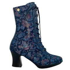 (Copy) Fergie - Navy Floral victorian lace up