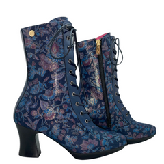 (Copy) Fergie - Navy Floral victorian lace up