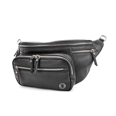 Vanessa Black Leather Bum Bag With Silver Hardware - Limited Edition